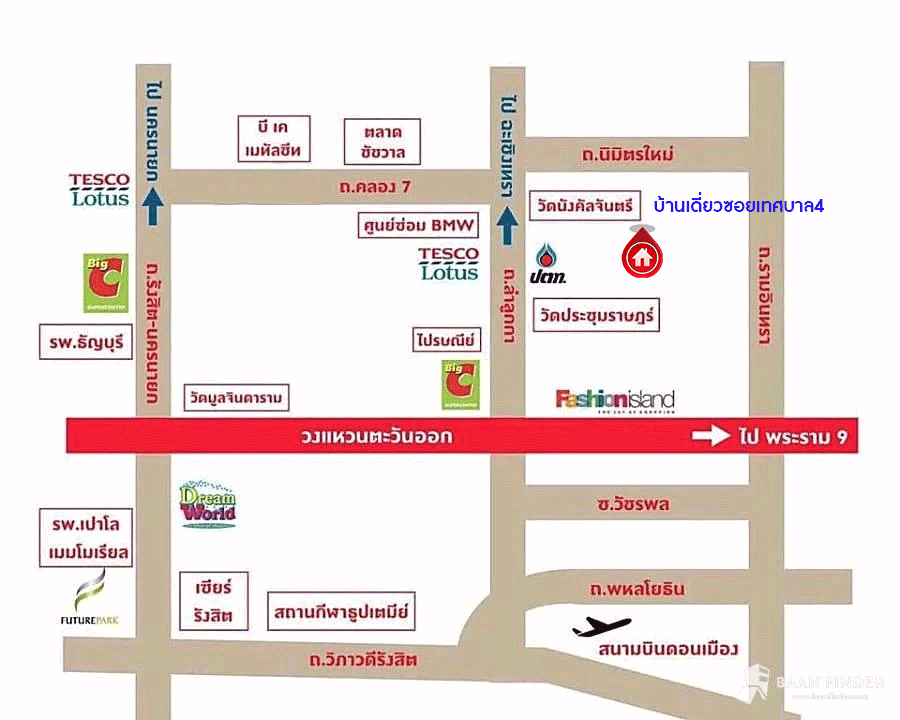 บ้านเดี่ยวมือสอง ซอยเทศบาล4 ลำลูกกาคลอง7 เนื้อที่ 179 ตร.ว. ฟังก์ชัน 4 ห้องนอน 4 ห้องน้ำ 5 ที่จอดรถ โครงการบนทำเลเดินทางสะดวก เชื่อมต่อถนนลำลูกกา ถนนคลอง7 ถนนรังสิต-นครนายก ใกล้รถไฟฟ้าสายสีเขียว "สถานีคูคต" และจุดขึ้นทางด่วน "ถนนกาญจนาภิเษก(วงแหวนตะวันออก)"